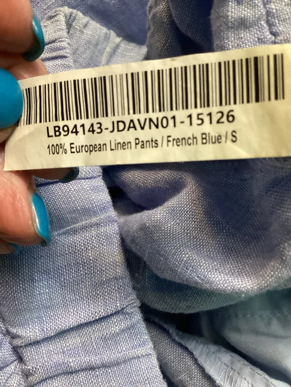 100% European Linen Pants-French Blue